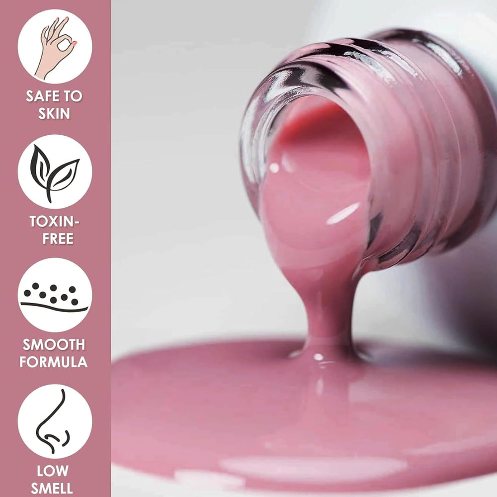 4 dele neglelaksæt - Hurtigttørrende Langtidsholdbar, vandbaseret neglelak - DIY negledesign neglelak (nøgen normal stil 4 sæt sæt)