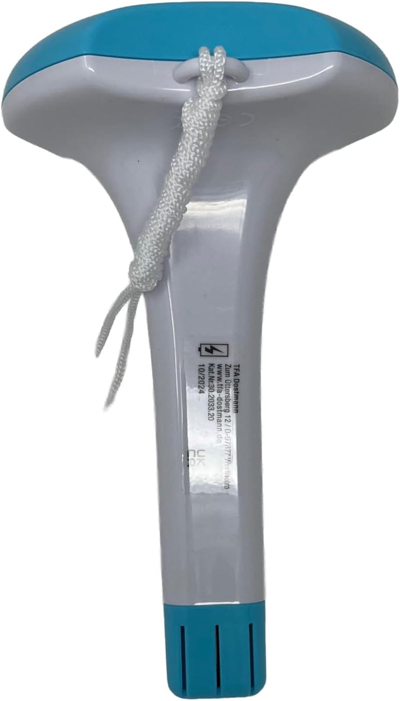 TFA Dostmann 30.2033.20 TFA Dostmann 30.2033.20 Digitalt Solar Pool Termometer, 1m Kabel, IPX8 Vandtæt, Batteri medfølger ikke, Måleområde -20 til +50°C, Nøjagtig, Ideel til svømmebassiner, damme, hvide/svømmebassiner,