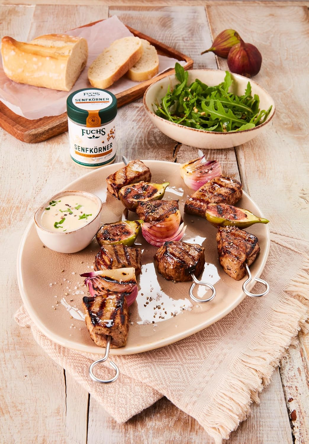 Fuchs Gewürze - Senfkörner gemahlen - für die Zubereitung von Rubs, zum Verfeinern von Suppen og Saucen - naturlige ingredienser - 45 g i wiederverwendbarer, genbrugsbarer Dosis