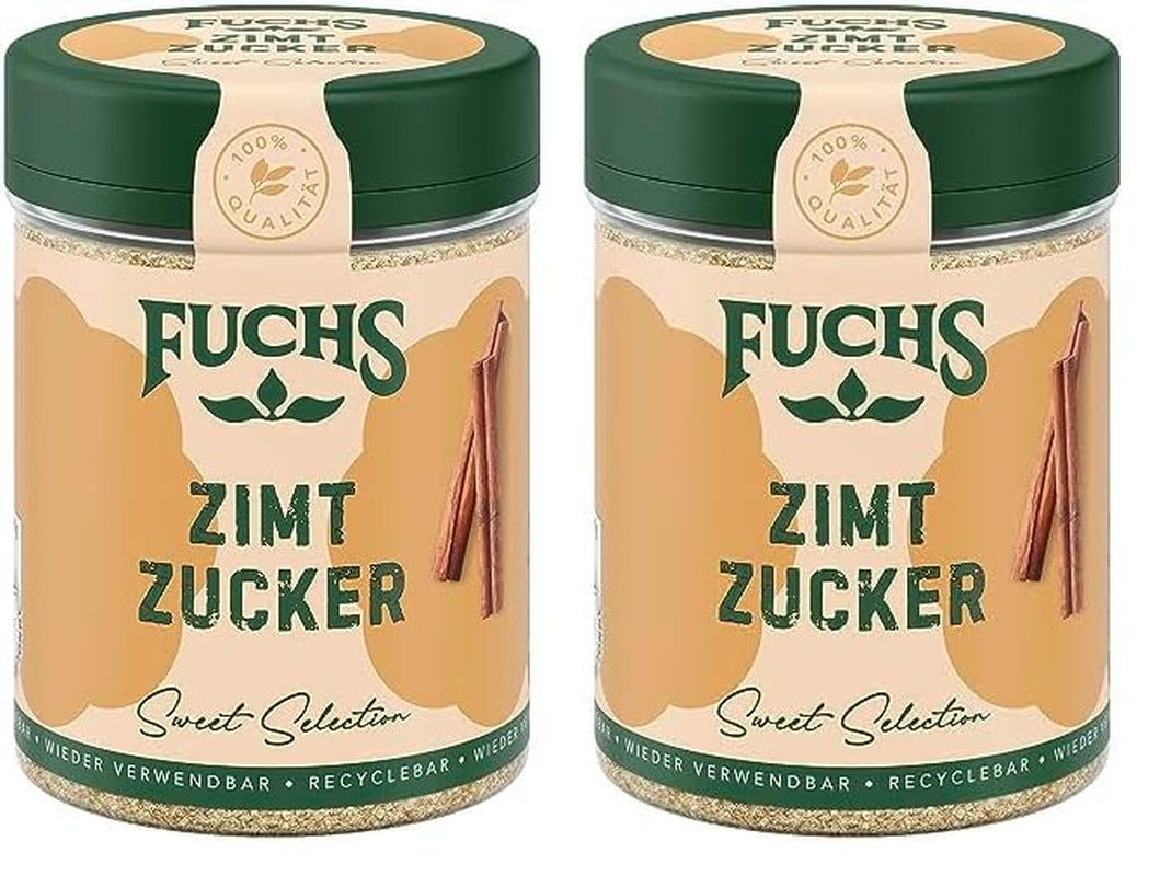 Fuchs Gewürze - Zimt Zucker - Klassisches Gewürz für Milchreis, Pfannkuchen oder Wafeln - aus natürliche Ingrediens - 100 g i wiederverwendbarer, genbrugsbarer Dosis