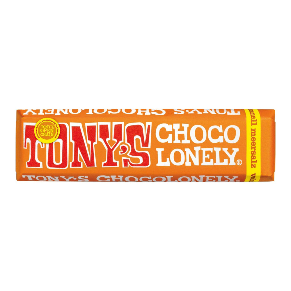 Tony's Chocolonely, mælkechokolade med karamel og havsalt 47g