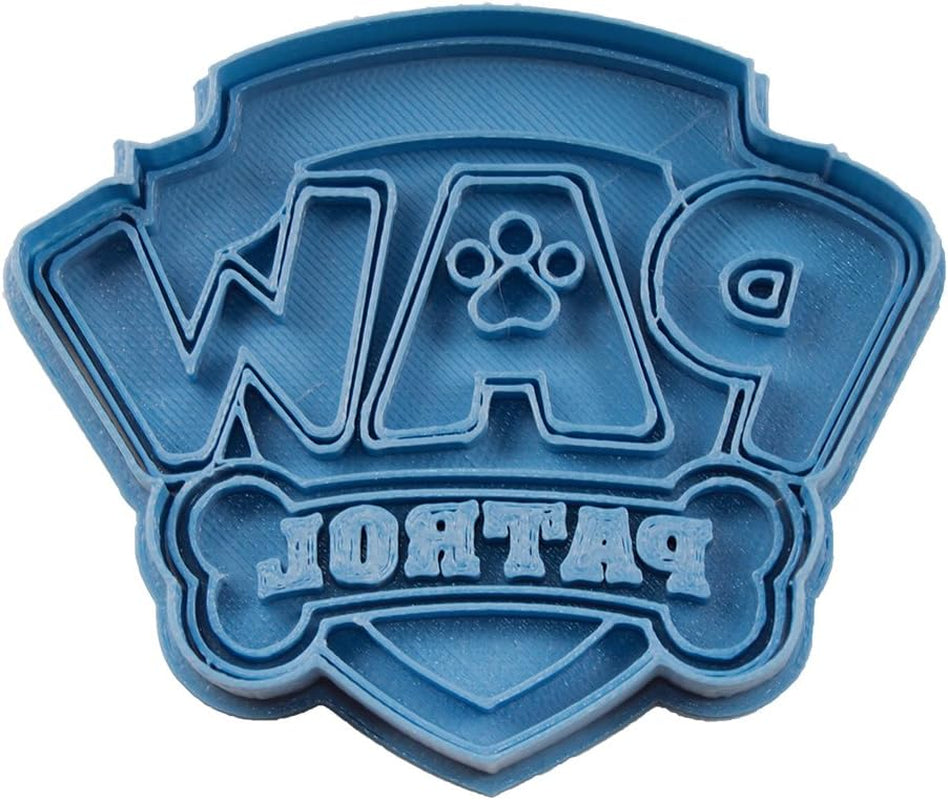 Formă de biscuiți cu stema Patrula Cățelușilor, albastră, 8 x 7 x 1,5 cm