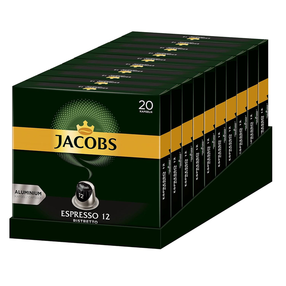 Kaffeekapseln Lungo Classico, Intensität 6 von 12, 10 x 20 Getränke & Kaffeekapseln Espresso Ristretto, Intensität 12 von 12, 200 Nespresso®* kompatible Kapseln, 10 x 20 Getränke
