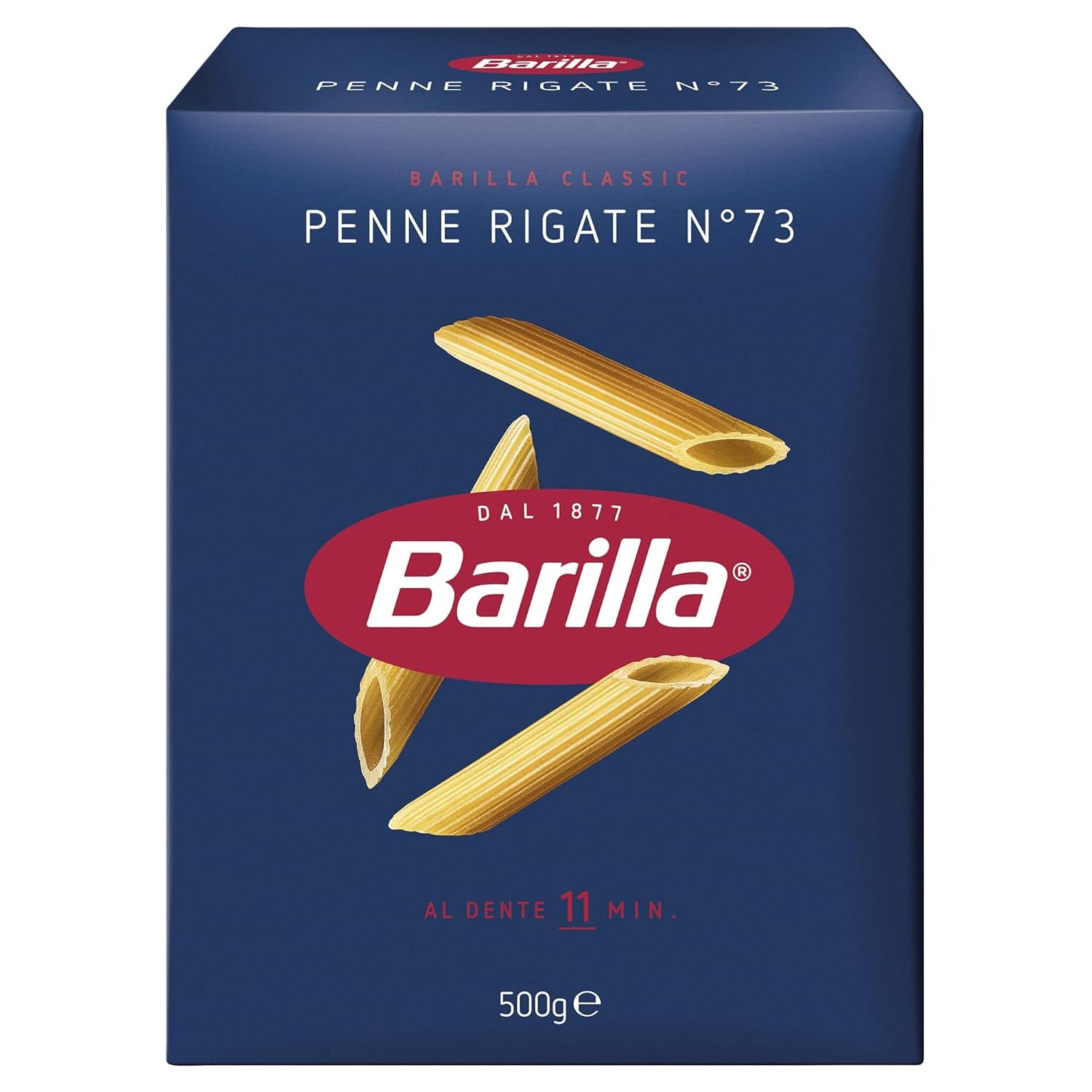 Pasta Barilla Classic Penne Rigate Nr. 73 from high-quality durum wheat, always al dente (1 x 500 g)