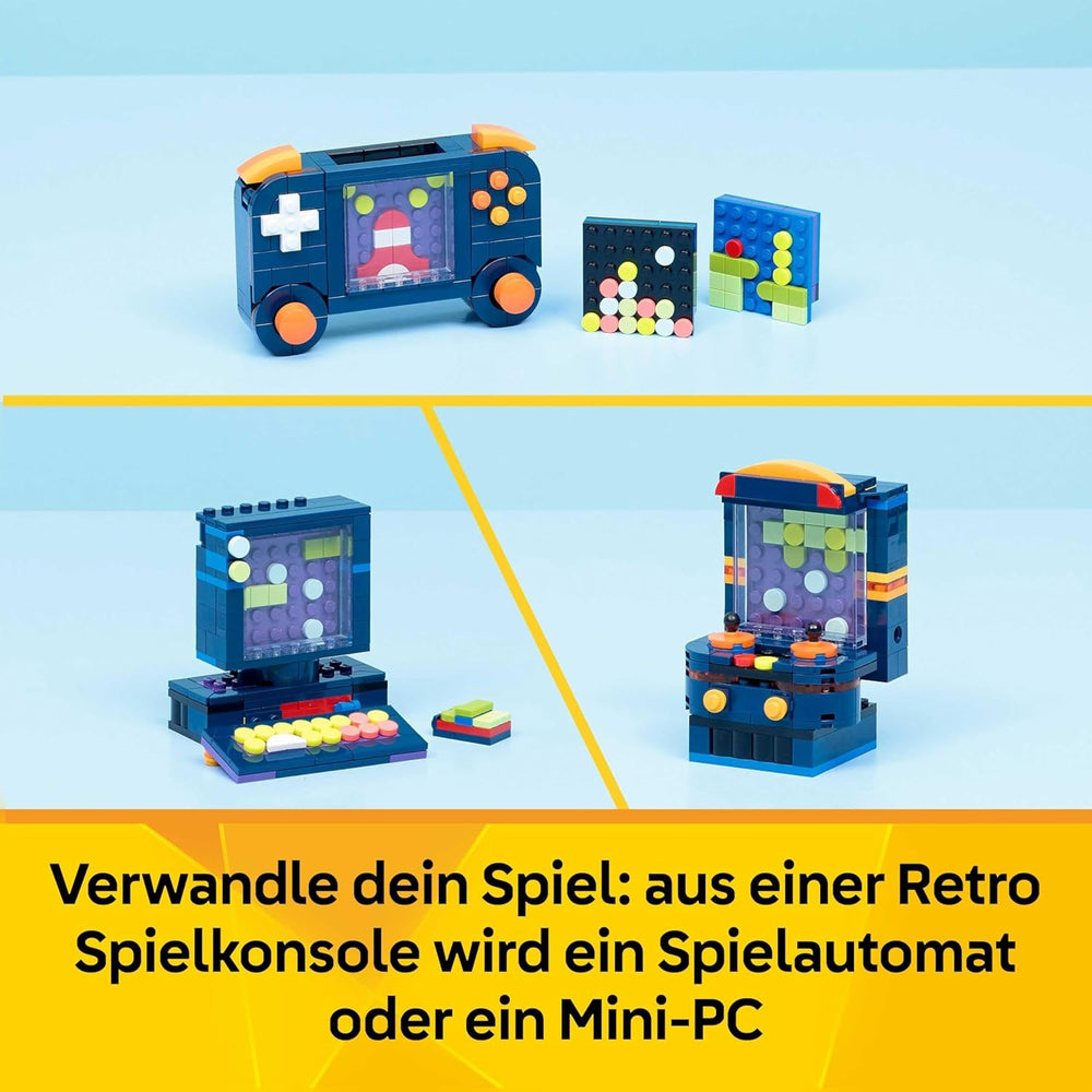LEGO Creator 3in1 Retro spillekonsol - forvandles til en arkademaskine eller computer med tastatur og mus - Gamer-gaveidé til 8-årige drenge og piger - 31380