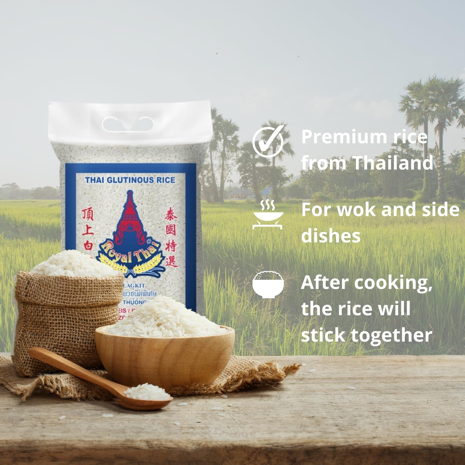 ROYAL THAIRIS - Sticky rice - 1 x 1 KG