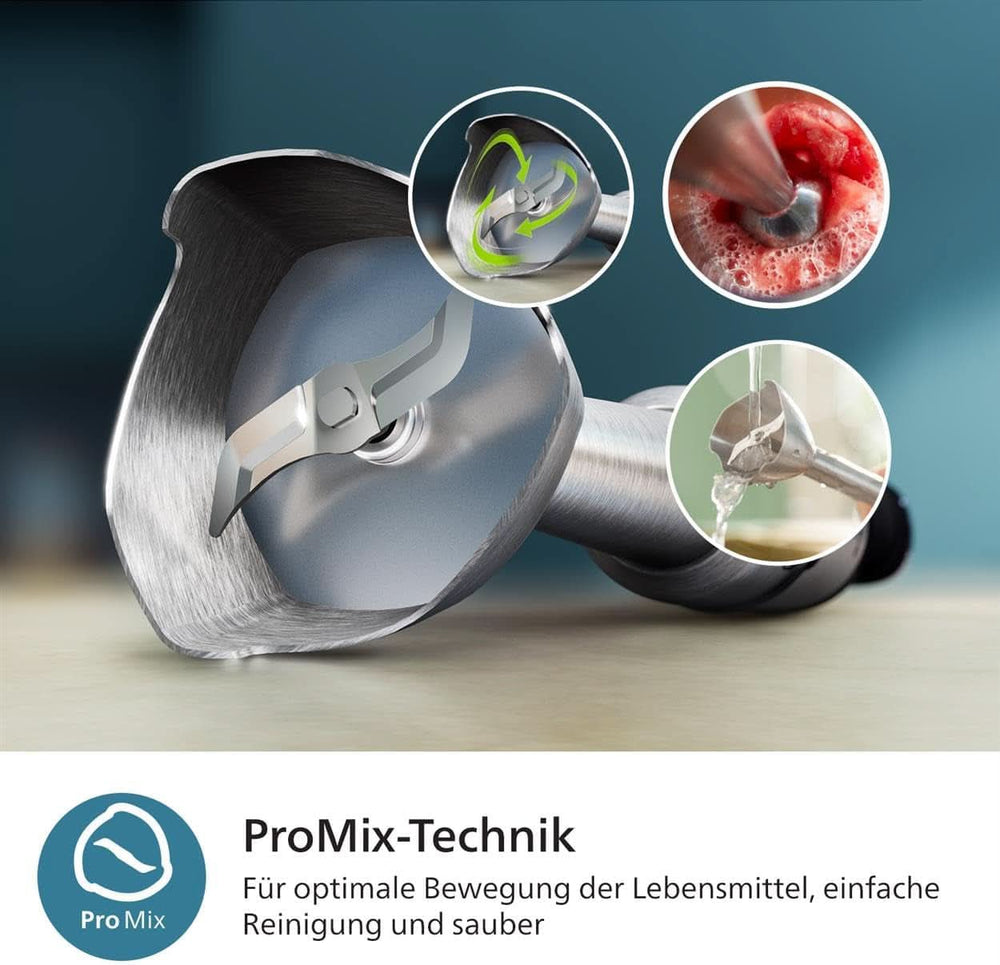 Philips 5000-Serie Stabmixer - 1200W Leistung. Promix-Technologie. Led-Geschwindigkeitsanzeiger. Stufenlose Geschwindigkeitseinstellung. Kompaktes Design. Leicht Zu Reinigen. Schwarz (HR2681/00) Bucatarie Naty Shop