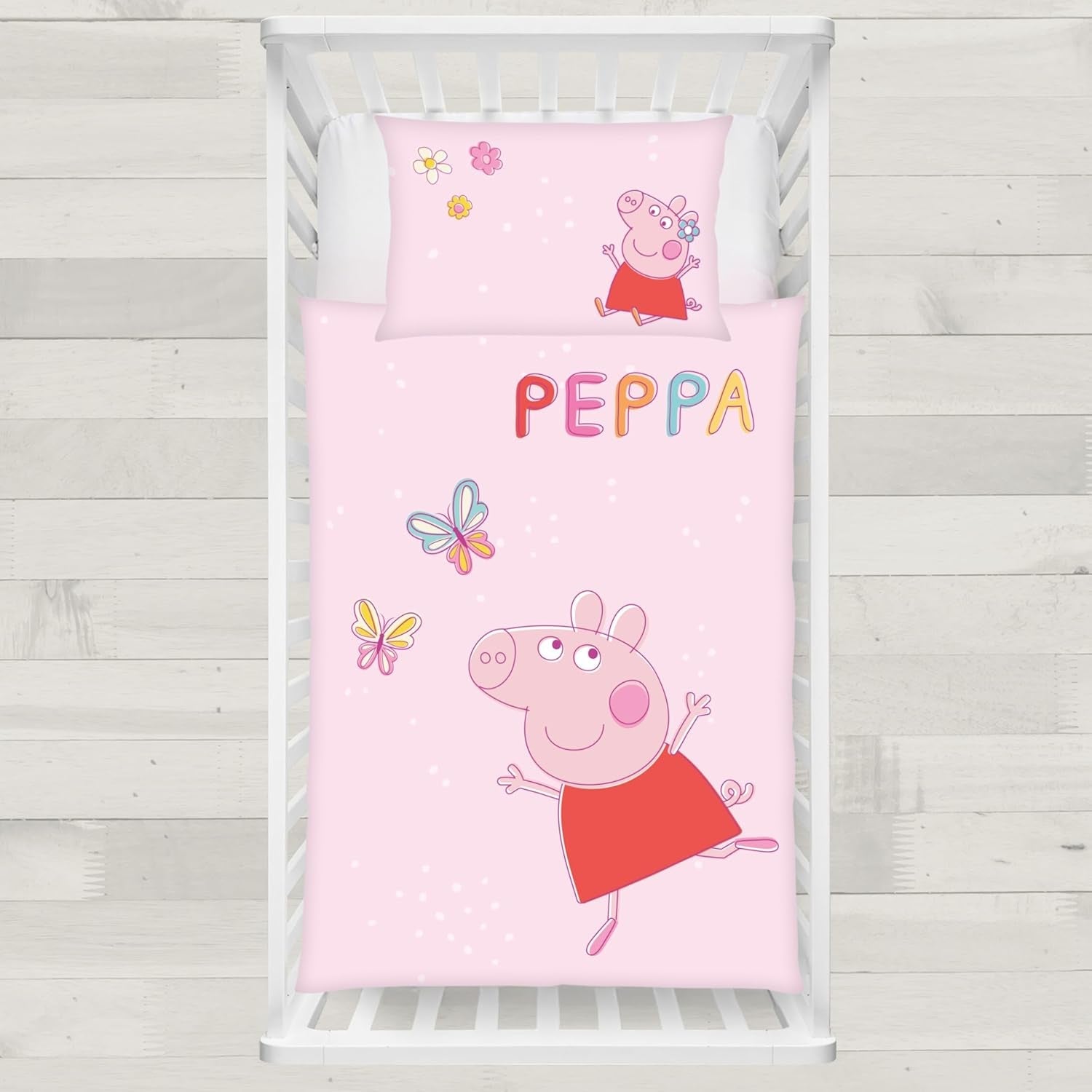 Peppa Pig børnesengesæt, 100 x 135 cm og 40 x 60 cm, bomuld Sengetøj - børn Naty Shop