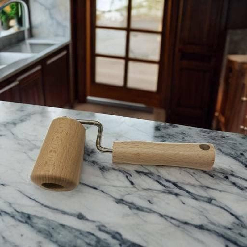 Fackelmann Nudelholz/Teigroller, Holz, 17 x 6,5 x 4 cm, Braun