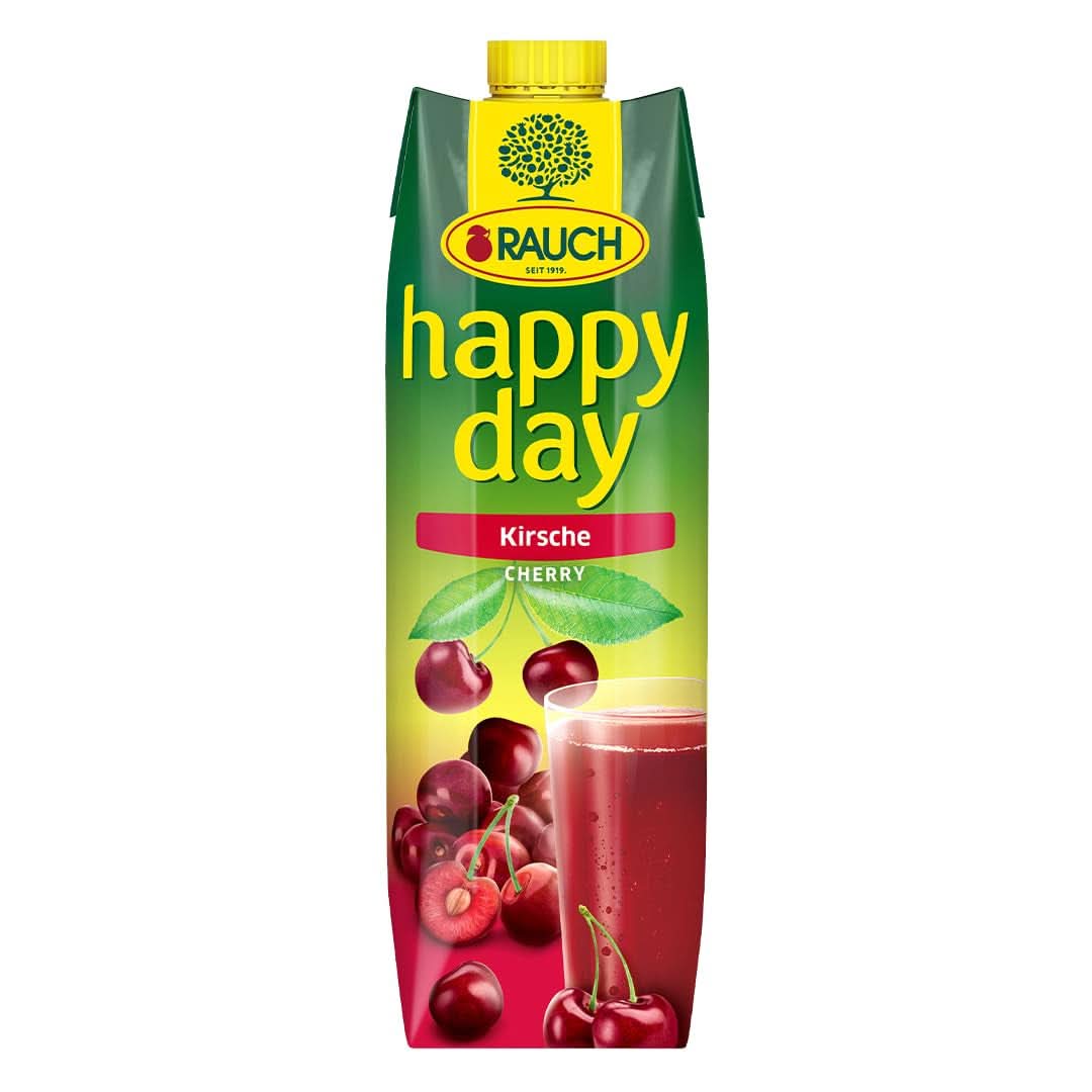 Rauch Happy Day Cherry | Fra udvalgte surkirsebær | 6X 1 liter, Tetra Prisma Naty Shop