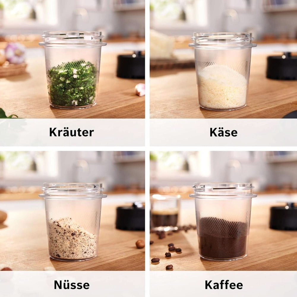 Bosch Standmixer Vitapower Serie 4 MMB6177S, Edelstahl-Klingen Made in Germany, 1,5L Thermosafe Glasbehälter, 0,6L To-Go-Flasche, Stopfer, Universalzerkleinerer, 30.000 U/Min, 1200 W, Silver Kitchen Naty Shop