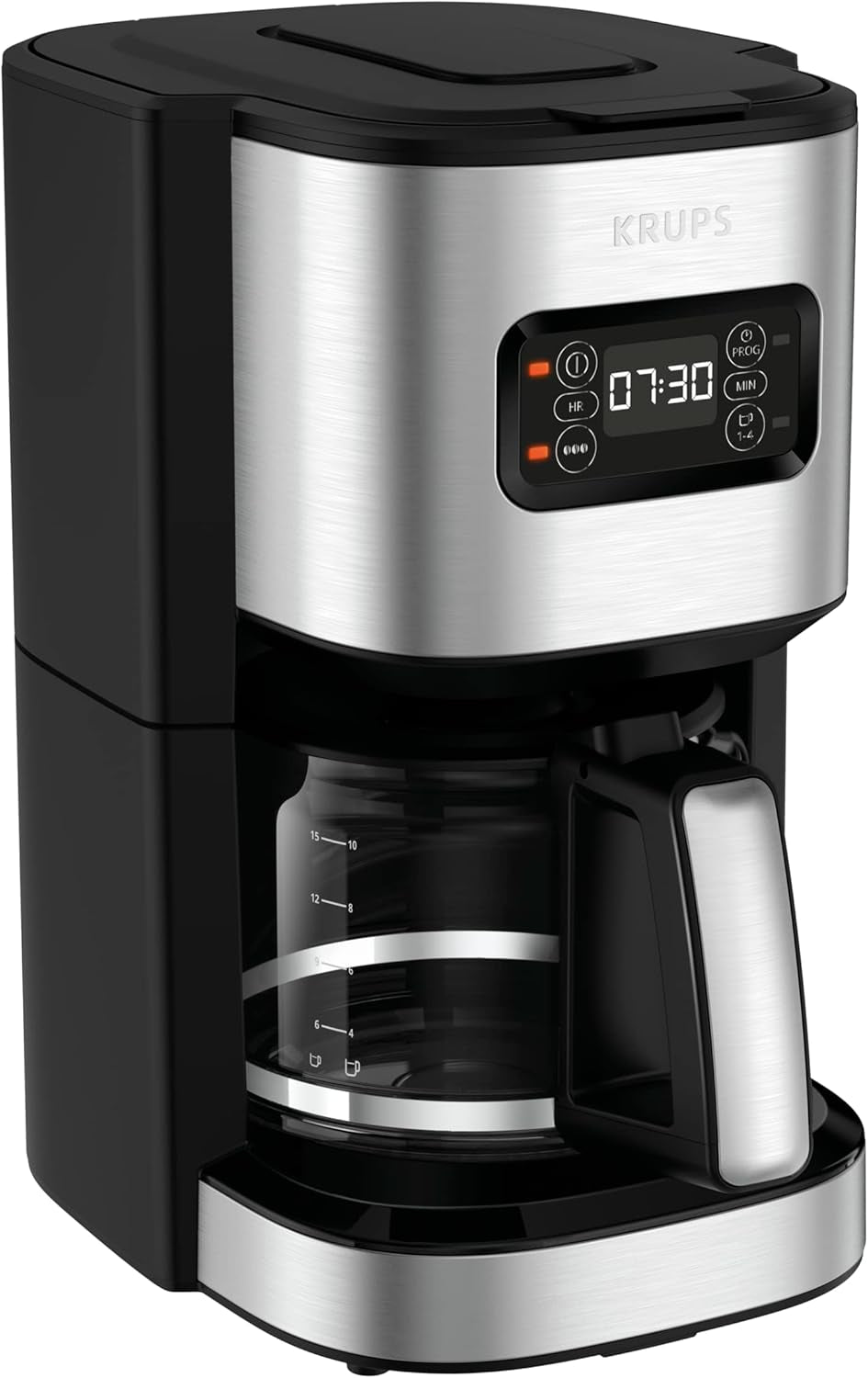 Krups F30908 ProAroma Espressor cu filtru și carafă de sticlă, capacitate 1,25 l, 10-15 cești, 1050 W, negru
