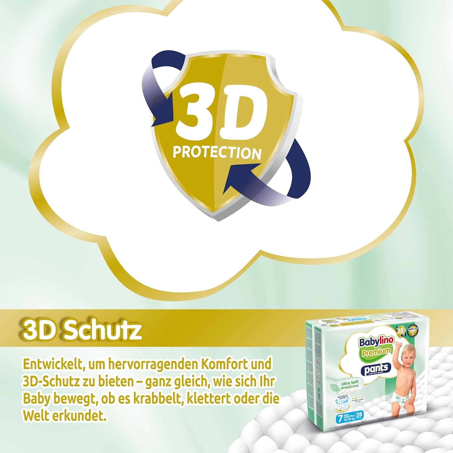 Premium bukser, størrelse 7, Ultra Soft Filter, XL Plus (15-25 kg), 28 stk.