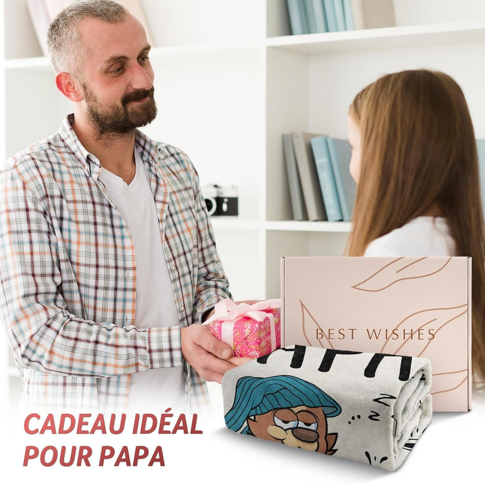 Pătură de flanel Juratar pentru tata - cadou pentru ziua de naștere, ziua tatălui și Crăciun - 152 X 130 cm Paturi si Cuverturi Besuche den Juratar-Store