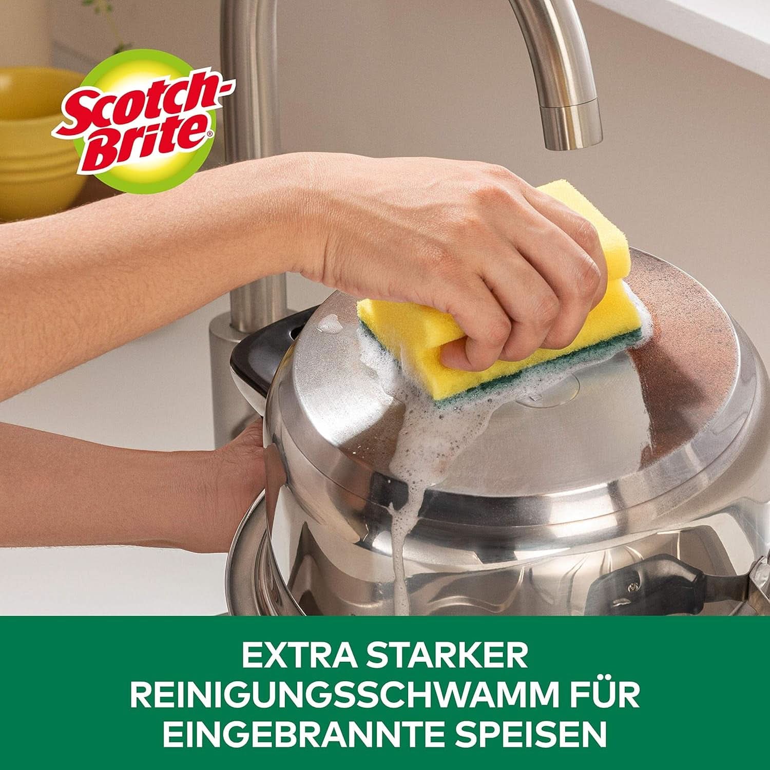Scotch-Brite Classic Pot Cleaner, 16 bureți per pachet, burete pentru bucătărie - curăță puternic și eficient Detergenti Bucatarie Naty Shop