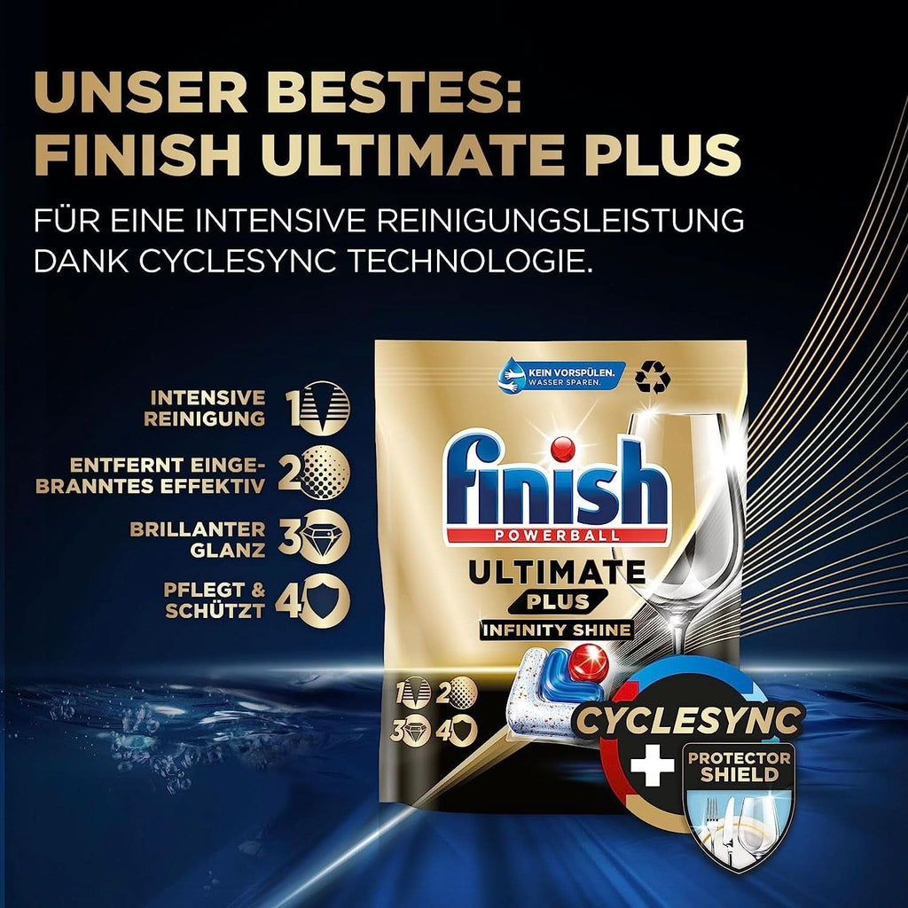 Detergent pudră Finish Classic - Detergent pentru mașină de spălat vase fără fosfați - Pachet mare de 6,5 kg (5 x 1,3 kg) Detergenti Bucatarie Naty Shop