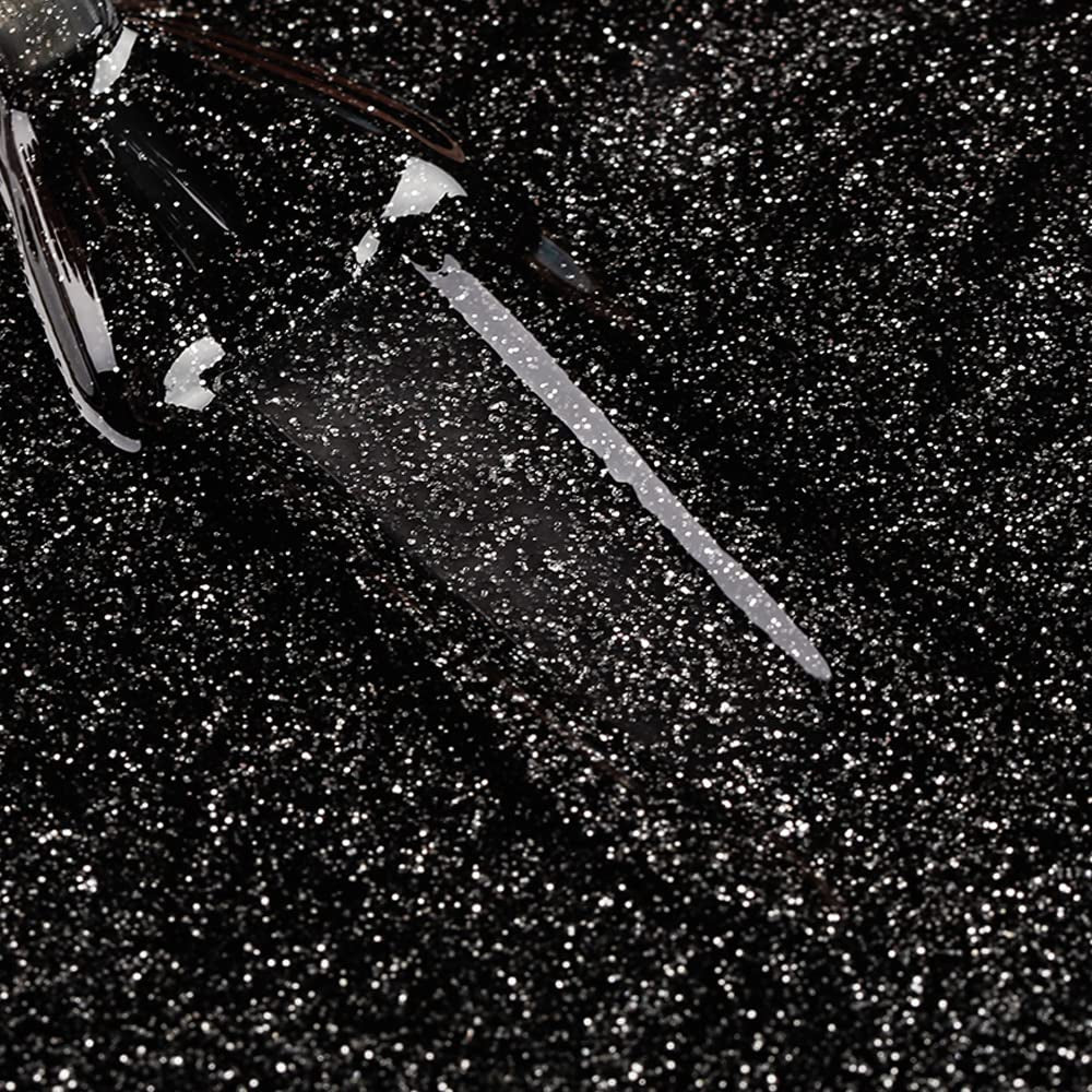 Bluesky Kids neglelak - Rockstar, sort glitter, let at fjerne, giftfri, vandbaseret, lugtfri - gratis neglelak til børn, 5 ml, pakke med 1