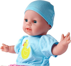 Simba 105010964 - Laura Hungry blød kropsdukke med mannequin, trylleske, flaske med forsvindende indhold og lille tallerken, 38cm, dukke fra 2 år Naty Shop Dolls