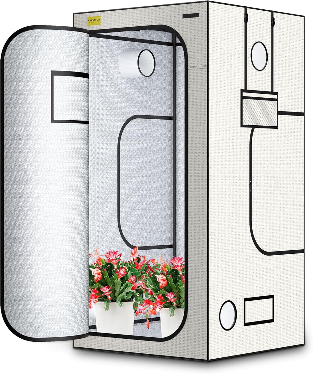 Grow Telt 60x60x180cm, Oxford 600D Materiale med Polyester Reflekterende Film, 22mm stålrør, ventilationsåbninger og udsigtsvinduer, Grow Telte til Hydroponics, drivhuse og indendørs haver