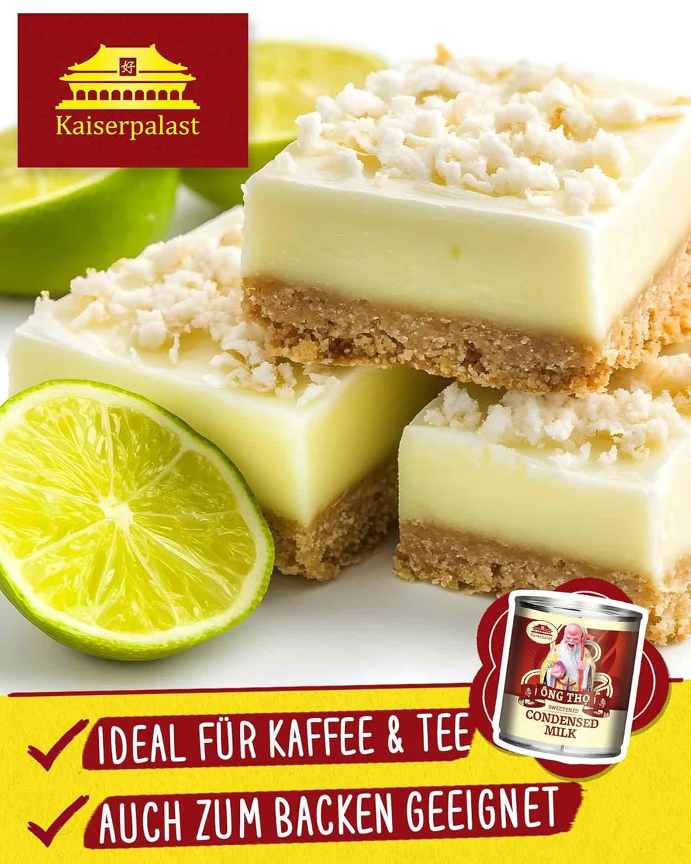 Kaiserpalast Kondenseret Mælk 8% Fettanteil, saft, til Süßen fra Kaffee og Tea eller zum Kochen og Backen, 1 x 397 g