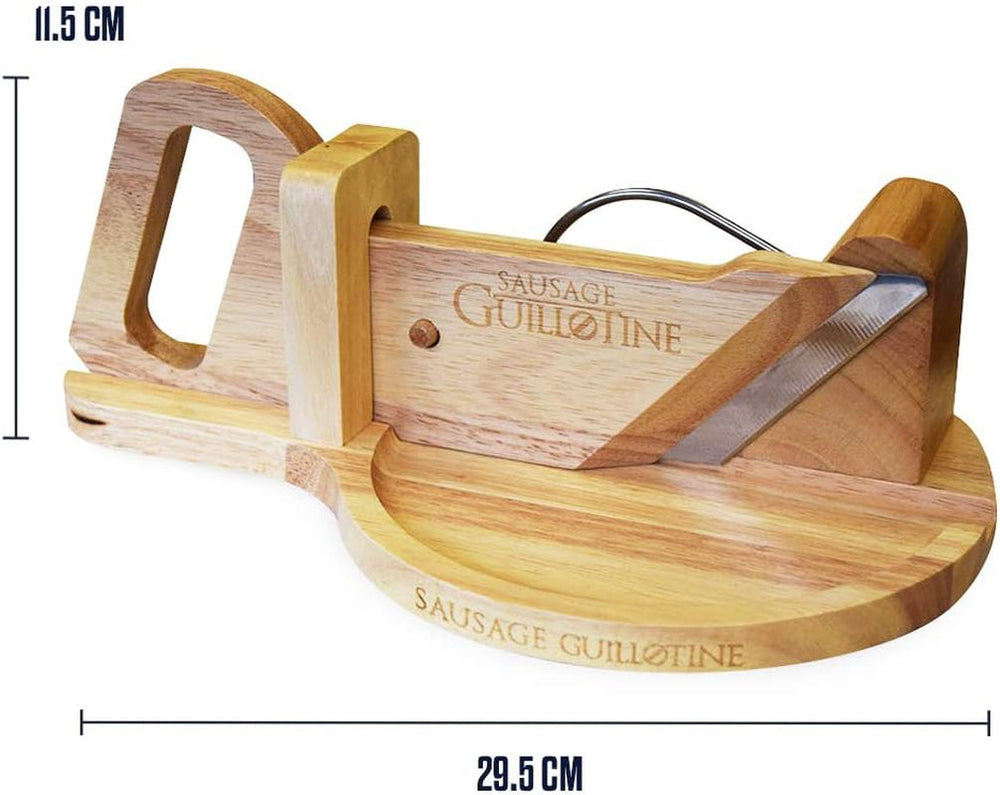 Traditionel pølseskærer - Pølseguillotine - 30 X 19 X 12 Cm - Massivt træskærere og udskærere Naty Shop