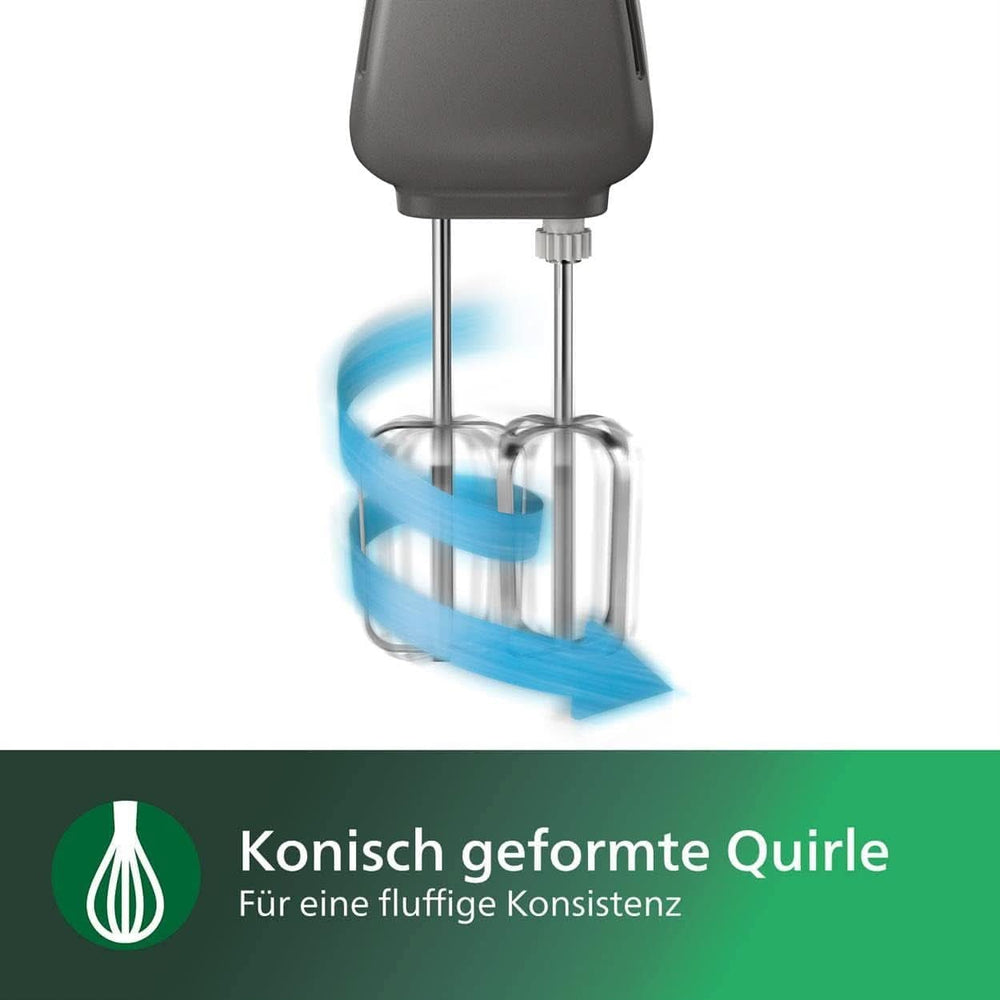 Philips Håndmixer, 450 W, 5 Geschwindigkeiten plus Turbo, Weiß/Grau (HR3741/00) Køkken Naty Shop