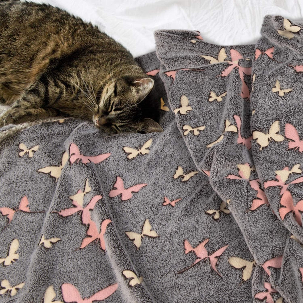 Kanguru Glow Sengetæppe Glow in the Dark Tæppe Sommerfugletæppe Blødt Tæppe 130X150Cm Luminous Sofa Sengetæppe. Glow in the Dark børnetæppe, grå senge og tæpper Besuche den Kanguru-Store