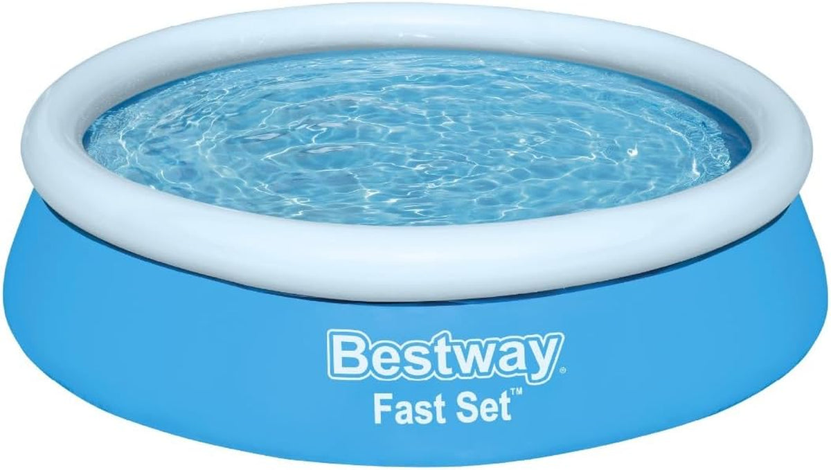 Overjordisk pool Bestway Fast Set uden pumpe, Ø 183 x 51 cm, blå, rund, 940 liter, TriTech materiale, selvsamlende, sikkerhedsventil, inkl. reparationsplaster
