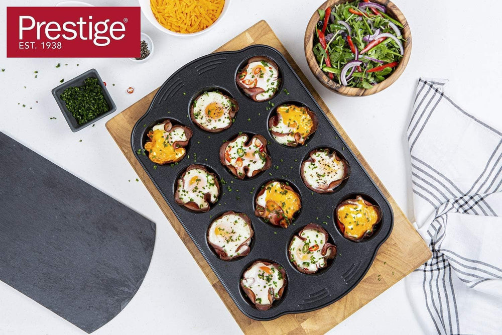 Prestige 48227 Aerolift Muffin Zinn, Carbon Steel, Schwarz Forme og bageplader Naty Shop