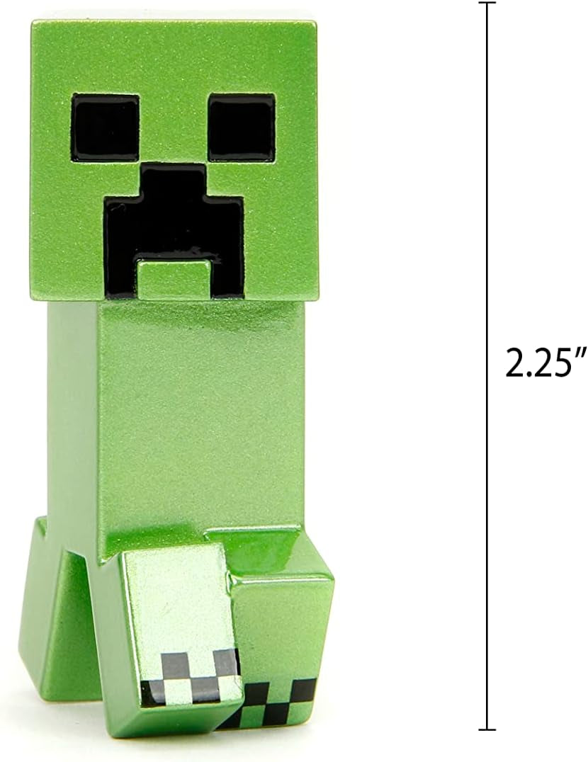 Jada Toys Minecraft Figure Set (4 bucăți) Fabricat din metal - Minecraft Caves & Cliffs Personaje de colecție (Steve, Alex, Creeper și Warden) Pentru gameri și colecționari de peste 8 ani, 6 cm fiecare Action figures Naty Shop