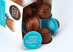 NESCAFÉ Dolce Gusto Flat White, 48 Kaffeekapseln, Arabica und Robusta Bohnen, Cremig-Milchiger Genuss, Kaffeekreation, Coffee-Shop Trend, Aromaversiegelte, 9er Pack (3x16 Kapseln)