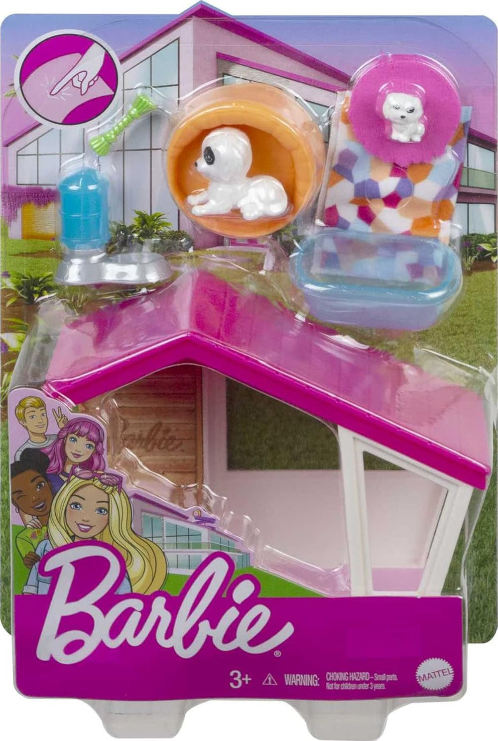 Barbie GRG78 - Mini legesæt med 2 hunde, hundehus og tilbehør, gave til børn fra 3 til 7 år Naty Shop Dolls