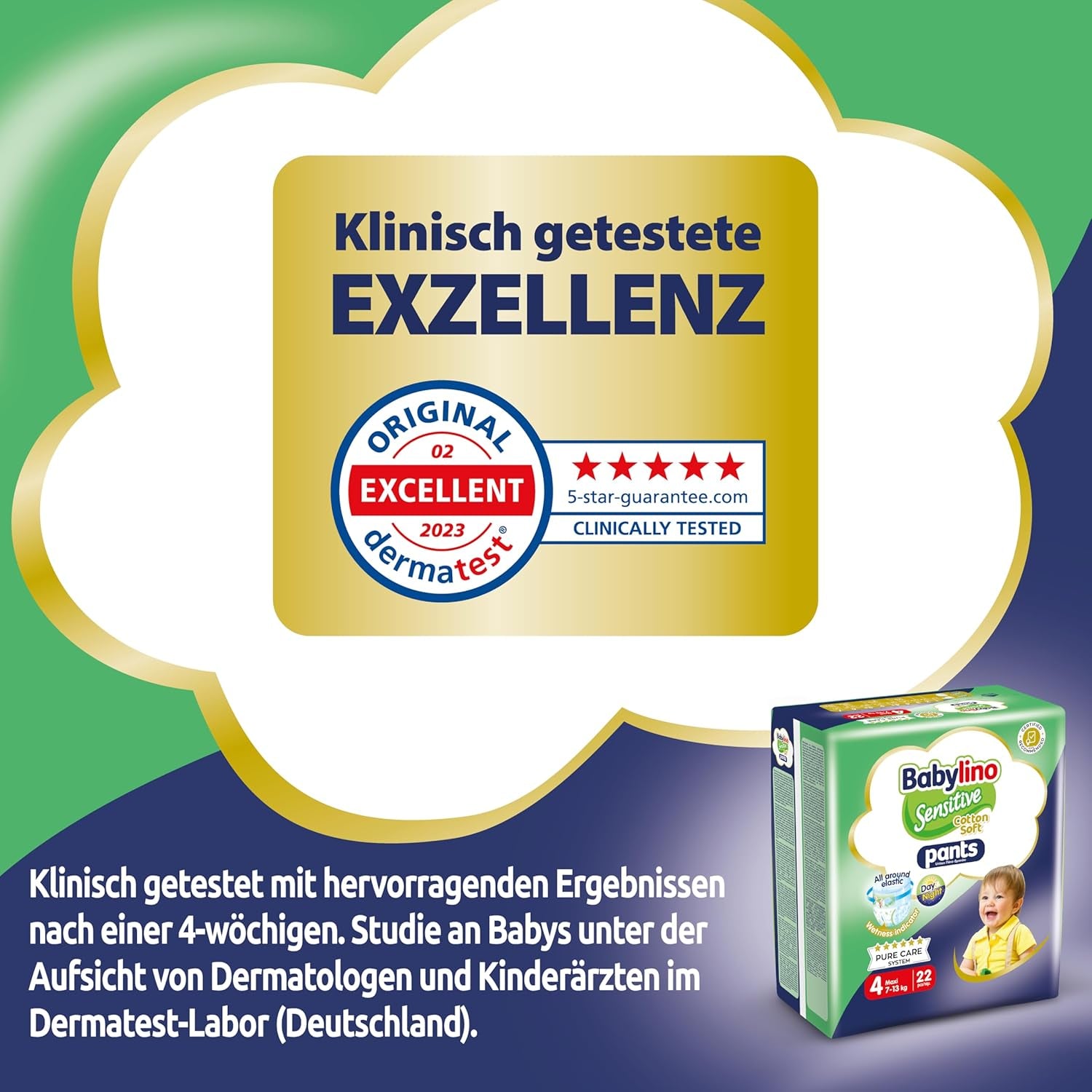 Bleer Sensitive Cotton Soft, str. 4, Bukser Maxi (7-13 kg), 22 stk.