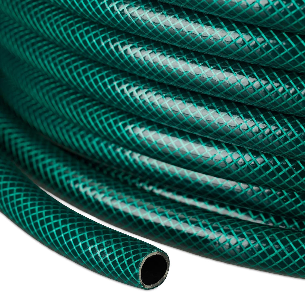 Furtun de grădină Relaxdays 50 m, furtun universal de apă, 1/2 inch, fabricat din PP, pentru udarea straturilor de flori și a peluzelor, verde închis, verde