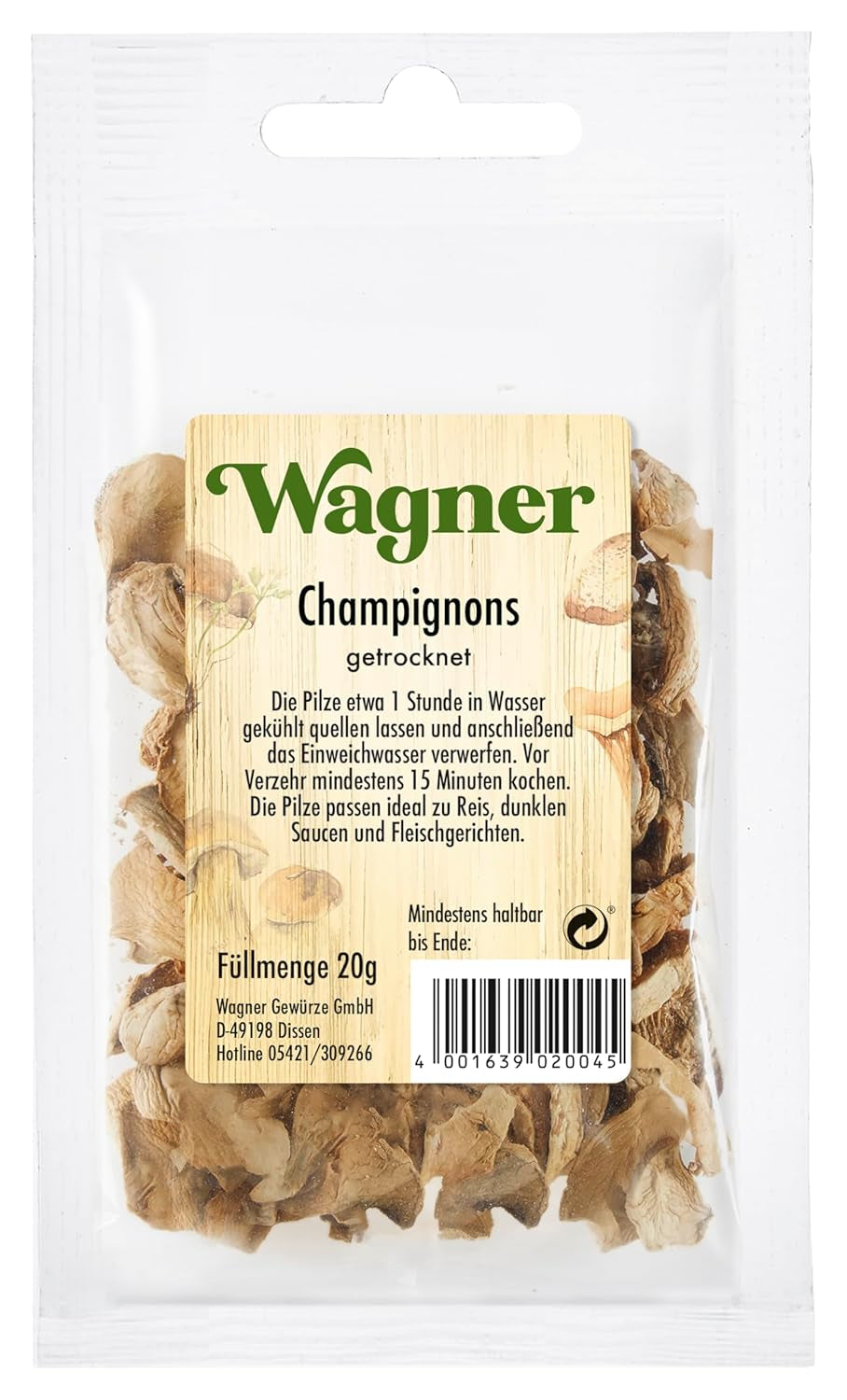 Wagner Green Forest tørrede Champignoner i 1er Pack (1 x 20 g)
