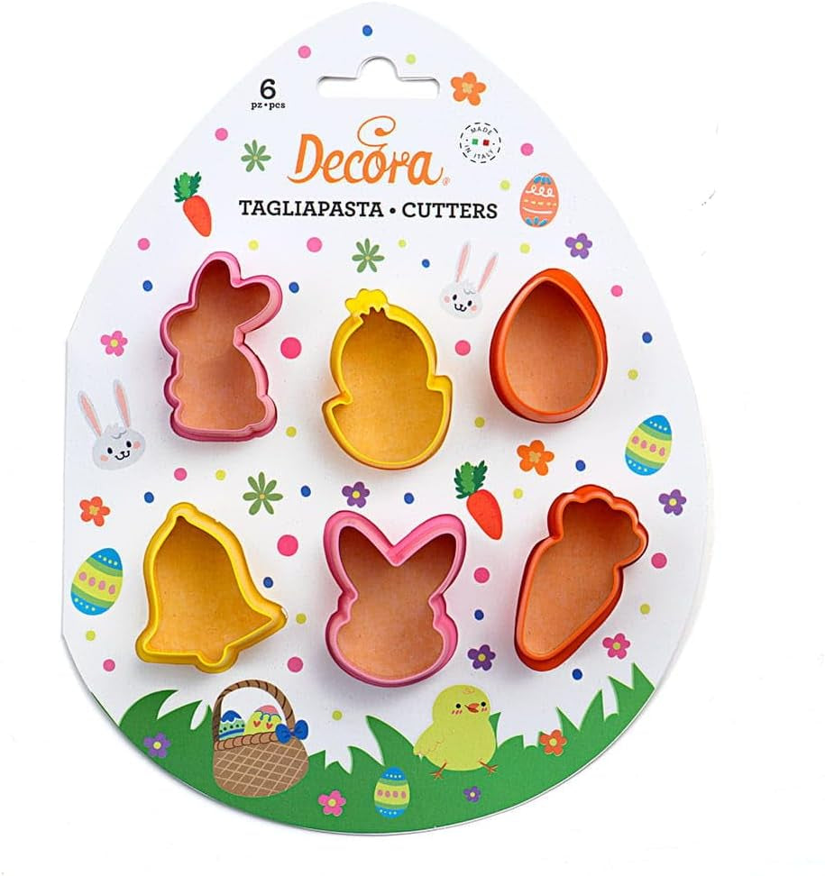 0255059 Set de forme mini pentru biscuiți de Paște din plastic, 6 piese