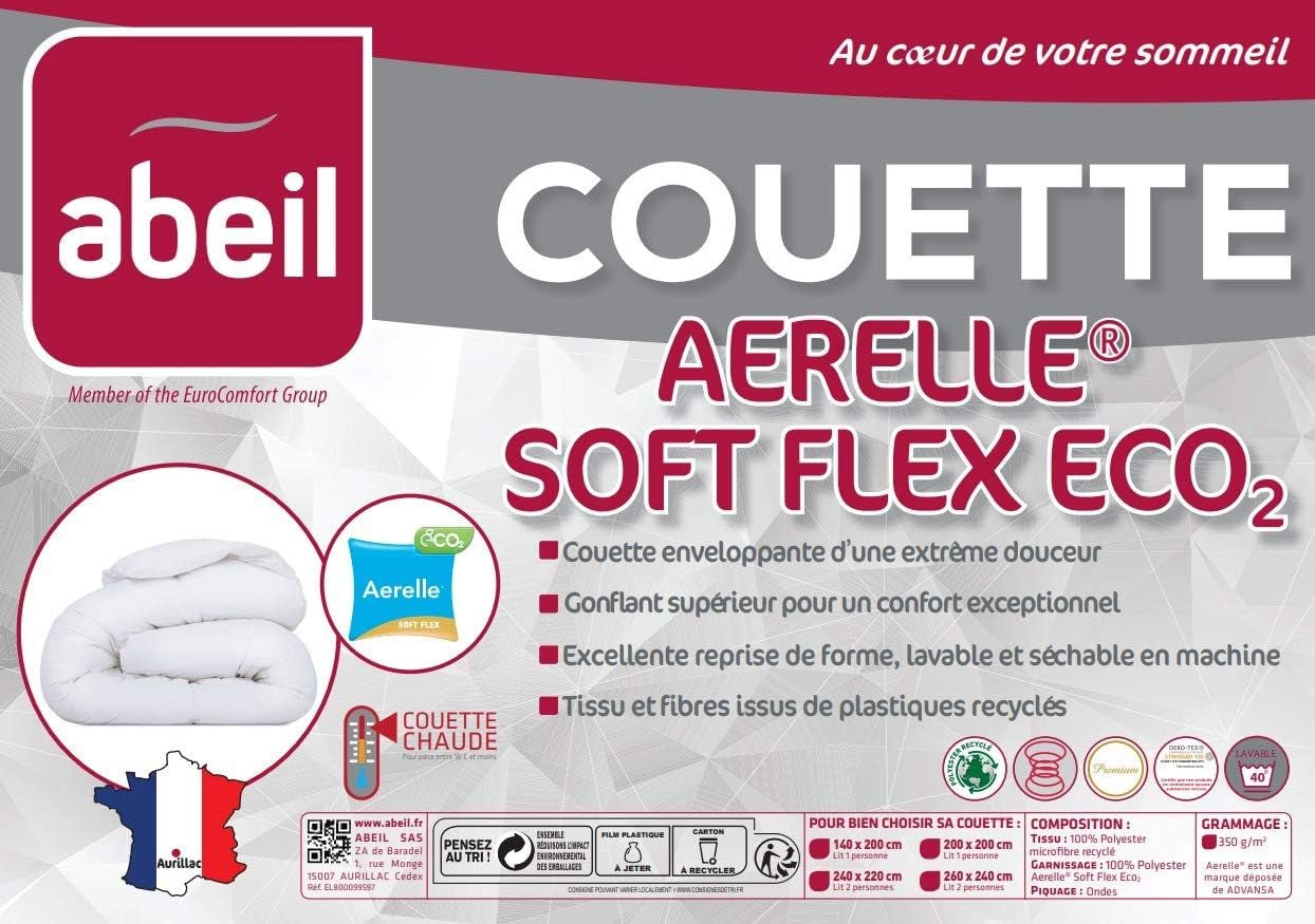 Abeil Premium Aerelle Soft Flex Eco2 dynebetræk 140 X 200 Cm Dyner og dyner Naty Shop