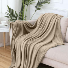 Komfortec fluffy tæppe, behageligt tæppe, fleece tæppe, Oeko-Tex certificeret, super blødt, 150X200 Cm, 260 G/M², beige Senge og tæpper Besuche den Komfortec-Store
