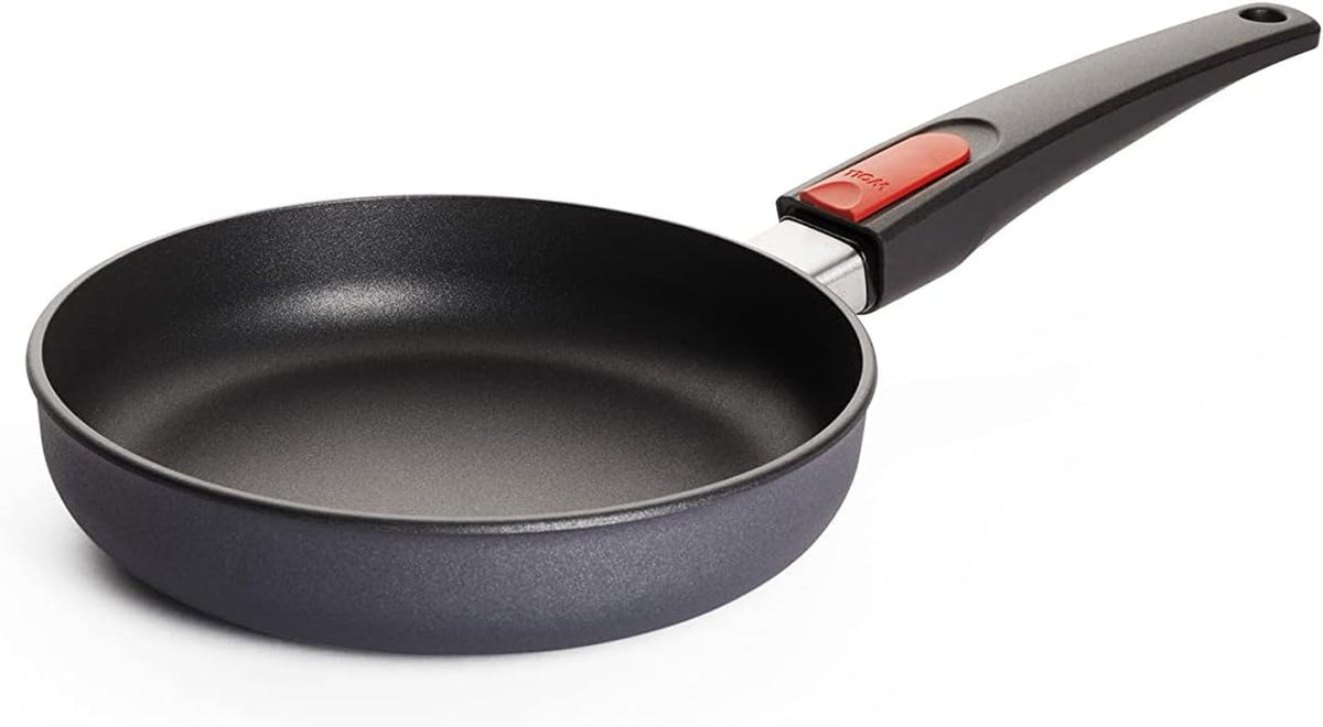 Woll Diamond Lite flad pande - Induktion -, Ø 20 Cm, 5 Cm højde, Med aftageligt håndtag - Velegnet til alle typer kogeplader, Støbt aluminium, Non-stick belægning Naty Shop Gryder og pander Ø 20 Cm