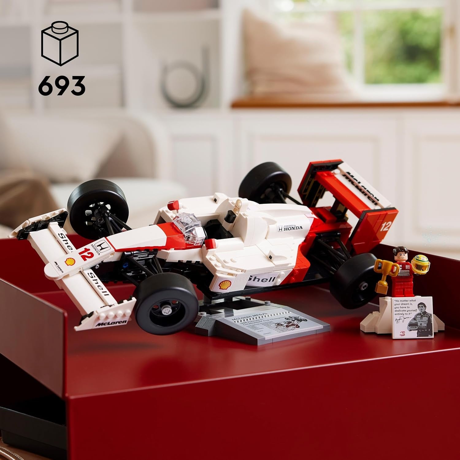 LEGO Icons Mclaren MP4/4 & Ayrton Senna modelbilsæt, F1 racerbilsæt til voksne med racerminifigur, samleobjekt, gaveidé til mænd, kvinder, ham og hende 10330 byggesæt Besuche den LEGO-Store