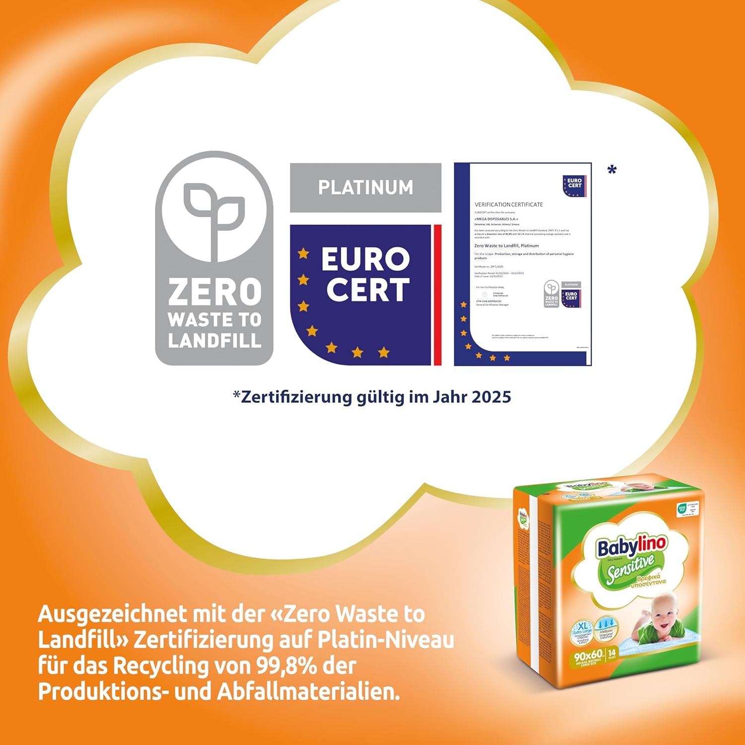 Følsomme vådservietter, 90 x 60 cm, ekstra absorberende, 14 stk