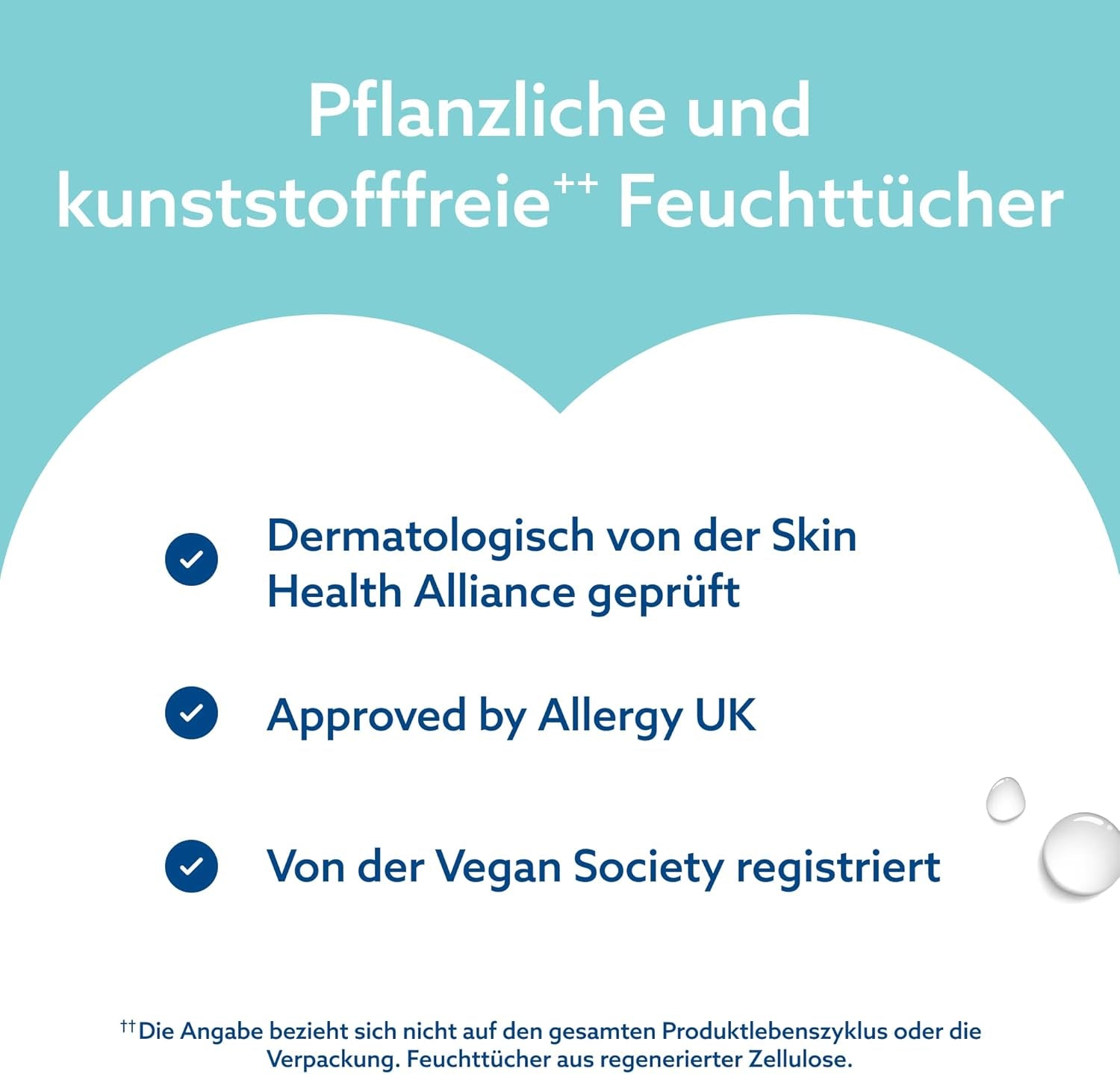 WaterWipes Sensitive+ On The Go Wet Wipes, 100 Wipes (10 Pack), 3 i 1 Renser, Plejer, Beskytter, 99,9% Vand, Duftfri Wipes