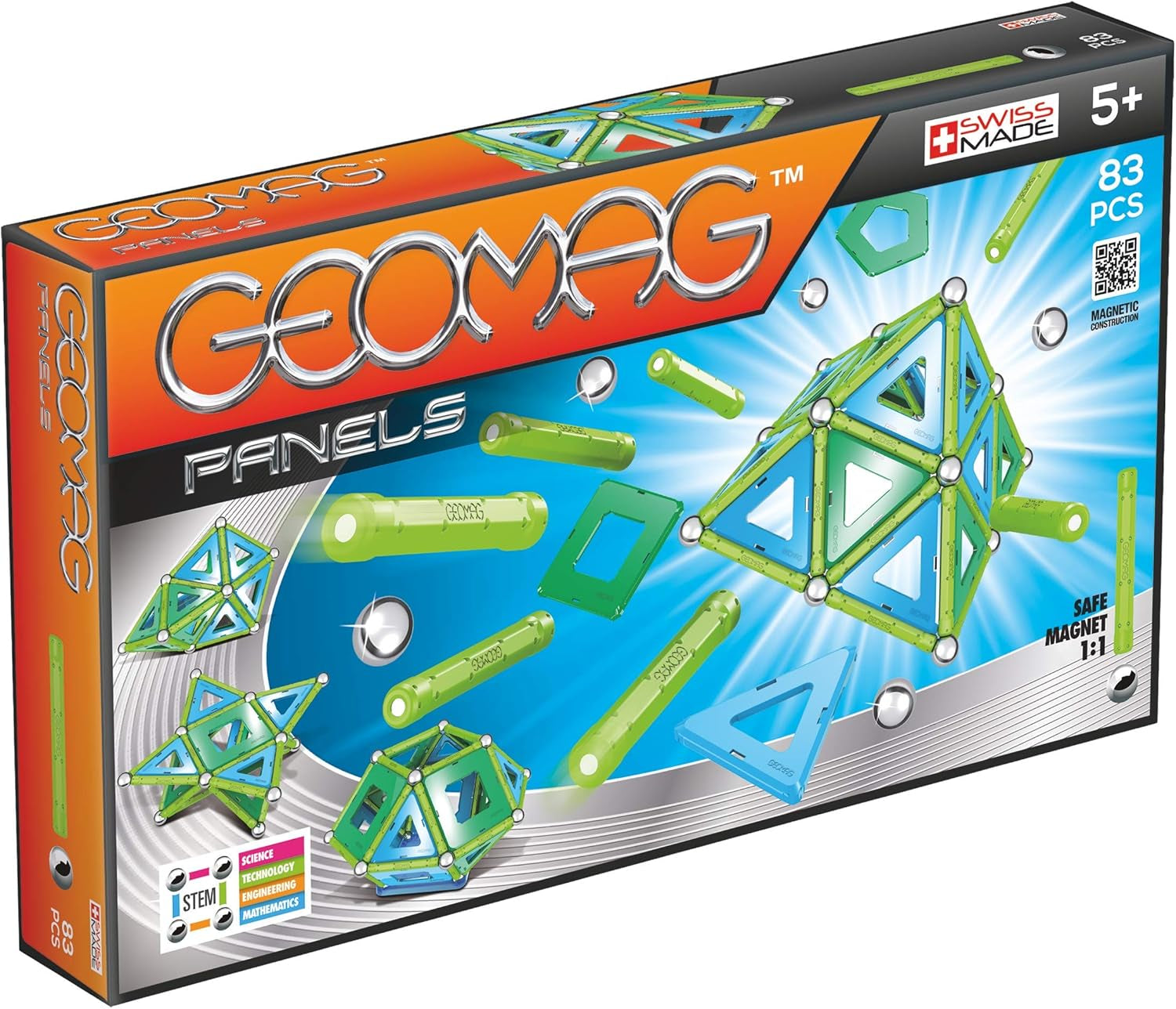 Geomag Classic Panels 192 Stück Magnetisches Spielzeug für Kinder, Geschenk für Jungen und Mädchen im Alter von 5 6 7 8 9 10 11 12 13 Jahren, magnetische Konstruktionen, Kinderspielzeu