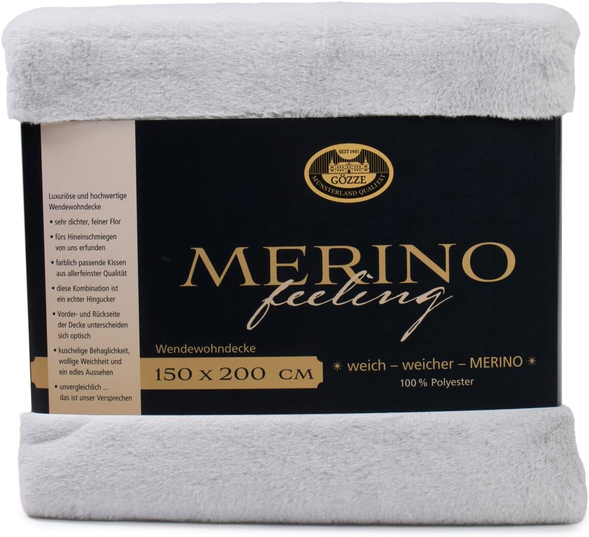 Gözze - Komfortabelt tæppe, vendbart, høj densitet 600 G/M², 150 X 200 Cm - Mørkegrønne senge og tæpper Besuche den Gözze-Store Sølv 150 X 200 Cm