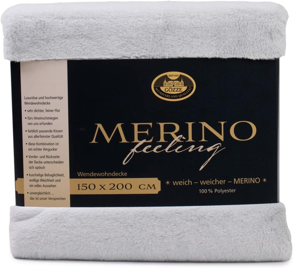 Gözze - Komfortabelt tæppe, vendbart, høj densitet 600 G/M², 150 X 200 Cm - Mørkegrønne senge og tæpper Besuche den Gözze-Store Sølv 150 X 200 Cm