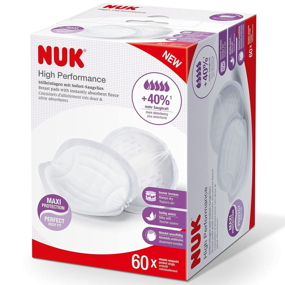 NUK High-Performance Einweg-Stilleinlagen Mit Sofort-Saugvlies | Einlagen Zum Stillen | Einzelverpackung | +40 % mere sugekraft | 60 Stück Babymad og ammetilbehør Naty Shop