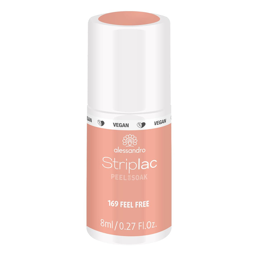 UV-neglelak alessandro Striplac Coral Sunshine – Delikat og langtidsholdbar – Nem fjernelse takket være fjernelsesteknologien – Vegansk og grusomhedsfri – 8 ml