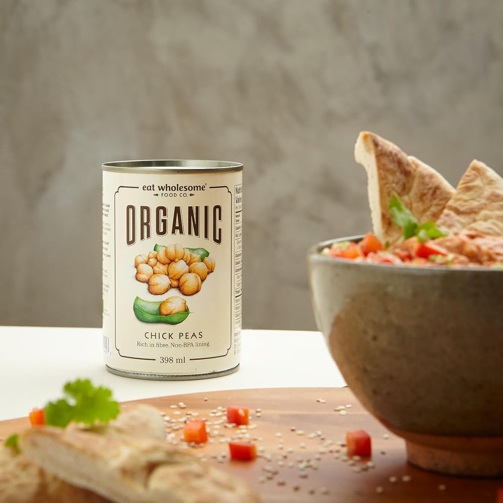 Spis sunde økologiske kikærter, 400 g (pakke med 12) - kogt i vand, ikke tilsat salt, 100 % naturlig, proteinkilde, vegansk, BPA-fri foring og CO2-neutral emballage