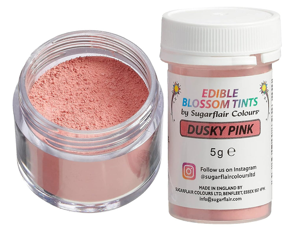 Pudră de colorant alimentar Sugarflair Blossom Tint Dusky Pink - Pudră de colorant alimentar pentru decoruri de tort, pastă de zahăr, fondant, glazură, ciocolată, cremă de unt, macarons și multe altele - 5G