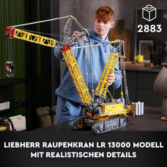 LEGO Technic Liebherr LR 13000 larvekransæt, byg den bedste fjernbetjente byggekøretøjsmodel med Control+ app, kran med spilsystem og løftearm, stort modelsæt til voksne 42146 Besuche Den LEGO-Store byggesæt